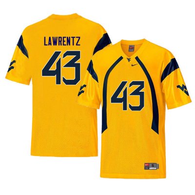 Men's West Virginia Mountaineers NCAA #43 Tyler Lawrentz Yellow Authentic Nike Retro Stitched College Football Jersey EU15W81ZV